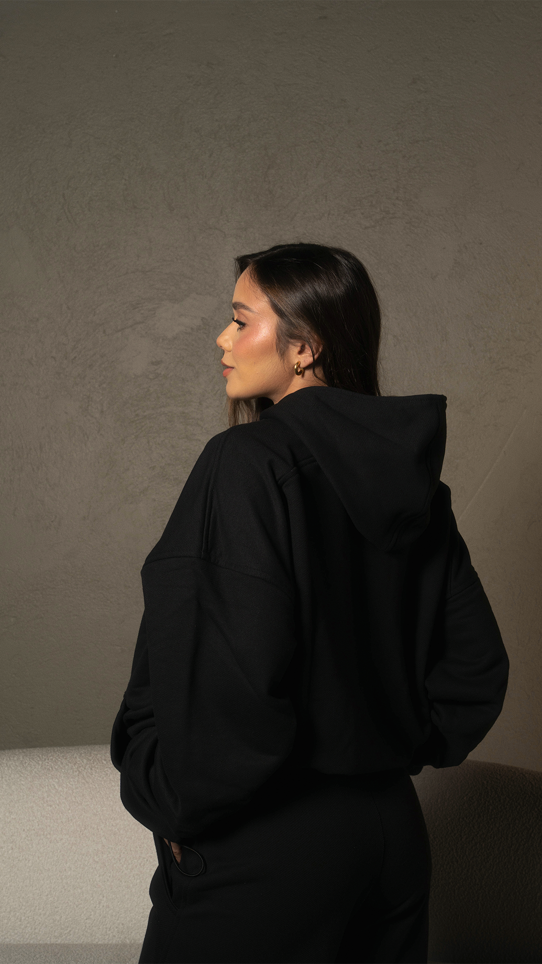 Overzised Hoodie Women Negro