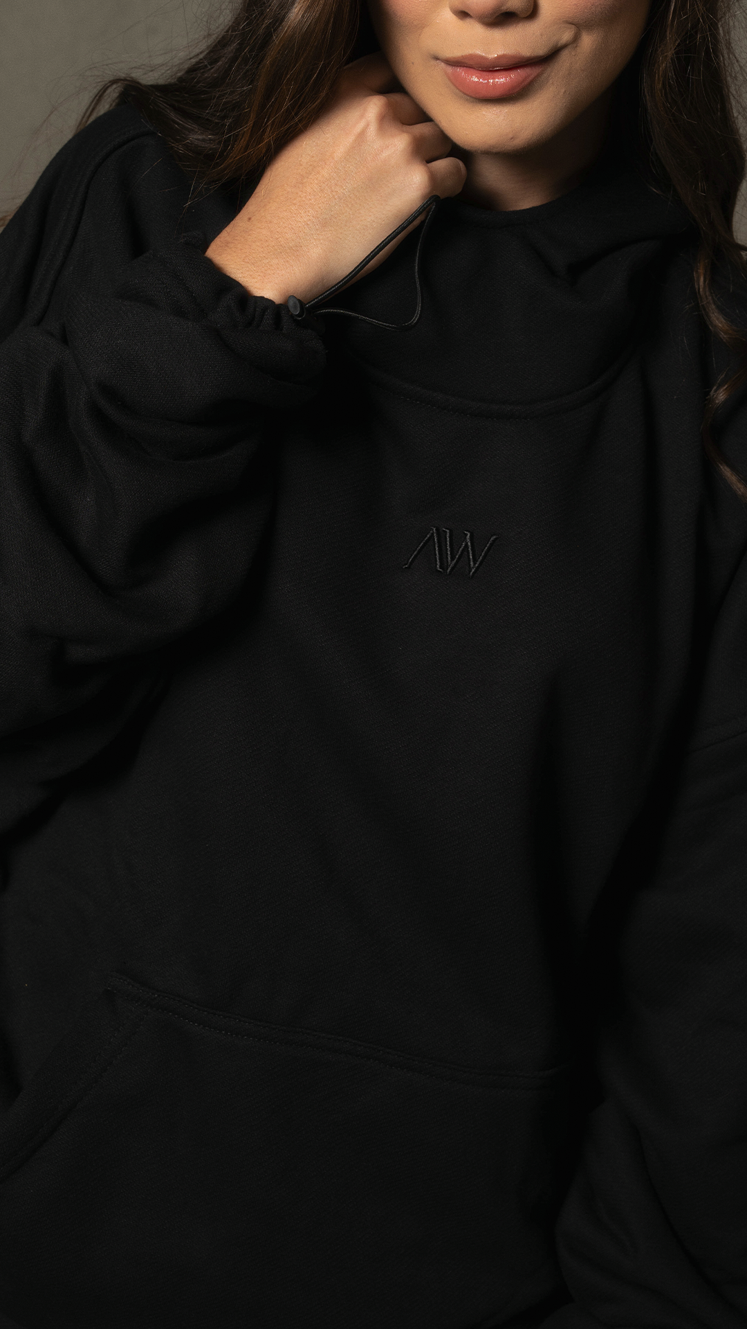 Overzised Hoodie Women Negro