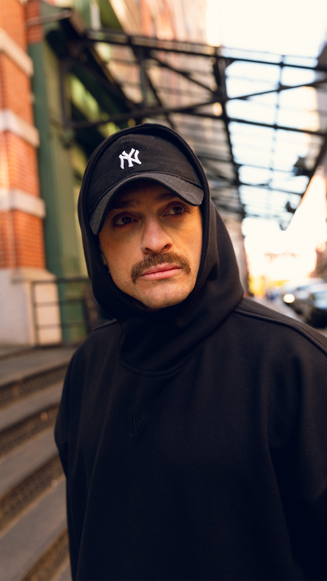 Overzised Hoodie Men Negro