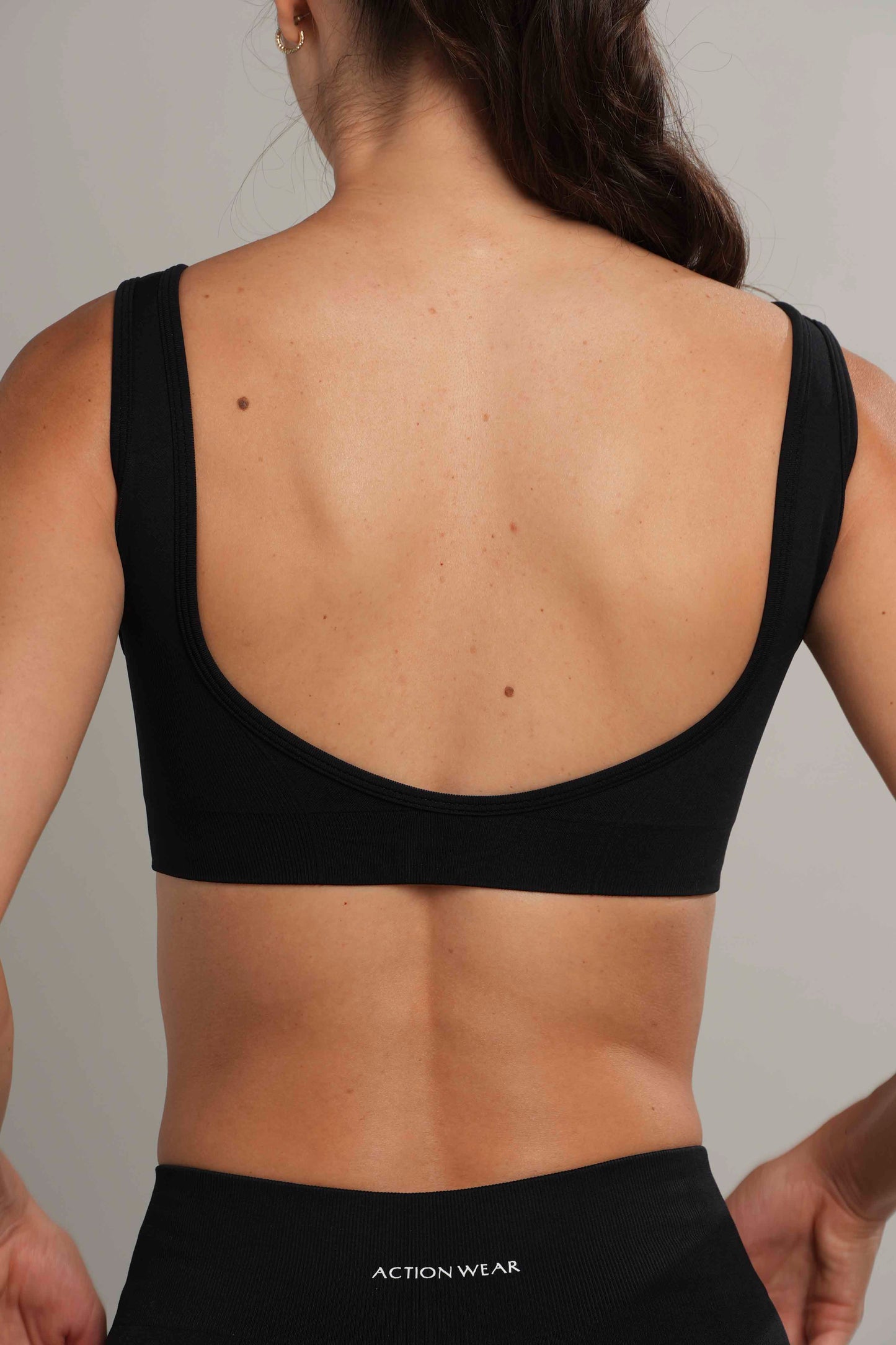 Square bra seamless Negro