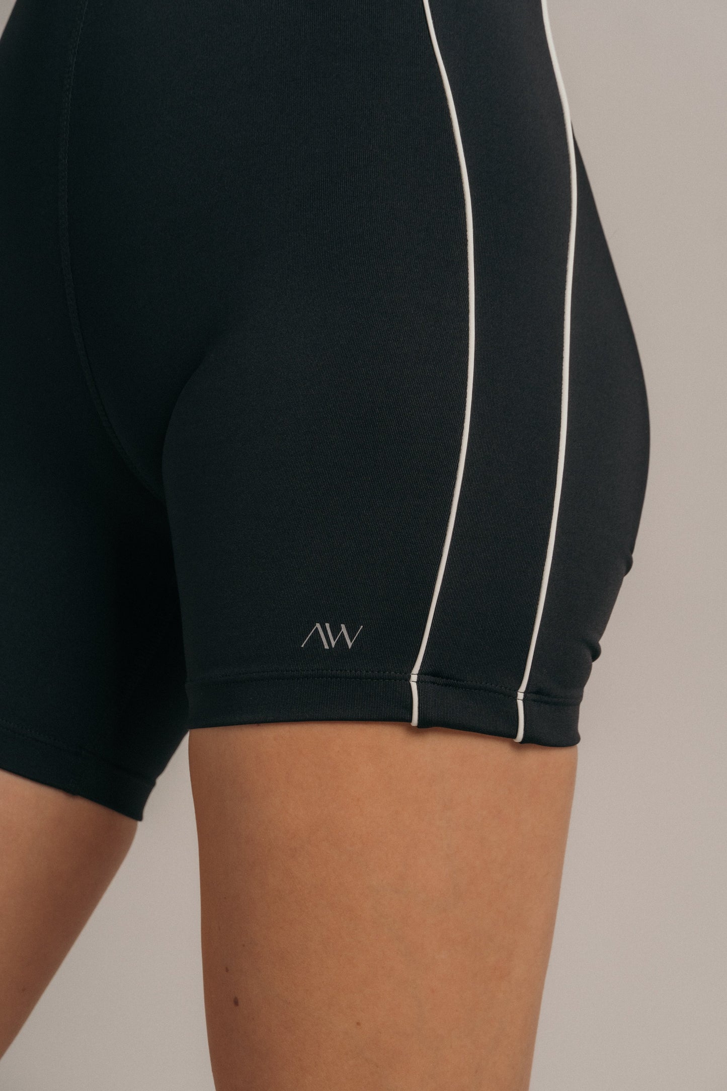 Quarter zip jumpsuit biker Negro