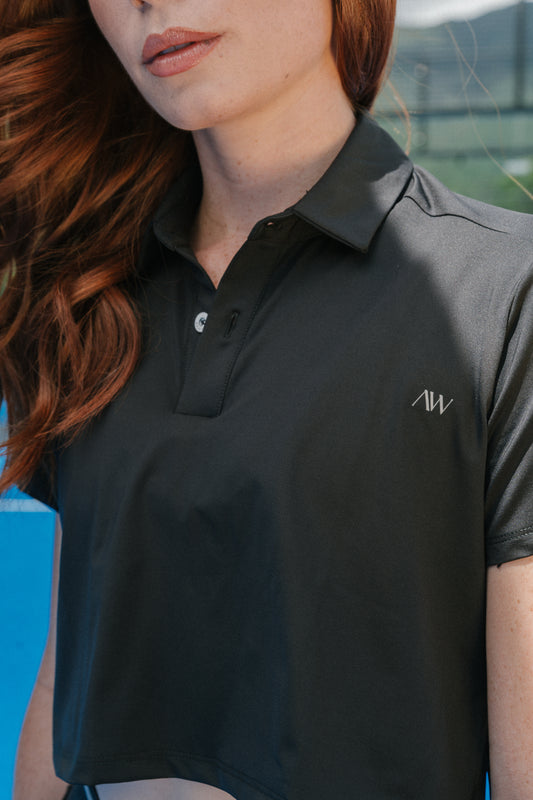 Cropped Polo Negro